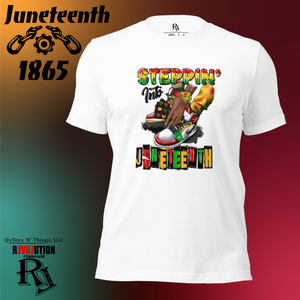 Steppin' Into Juneteenth Sneakers Short Sleeve QuTee