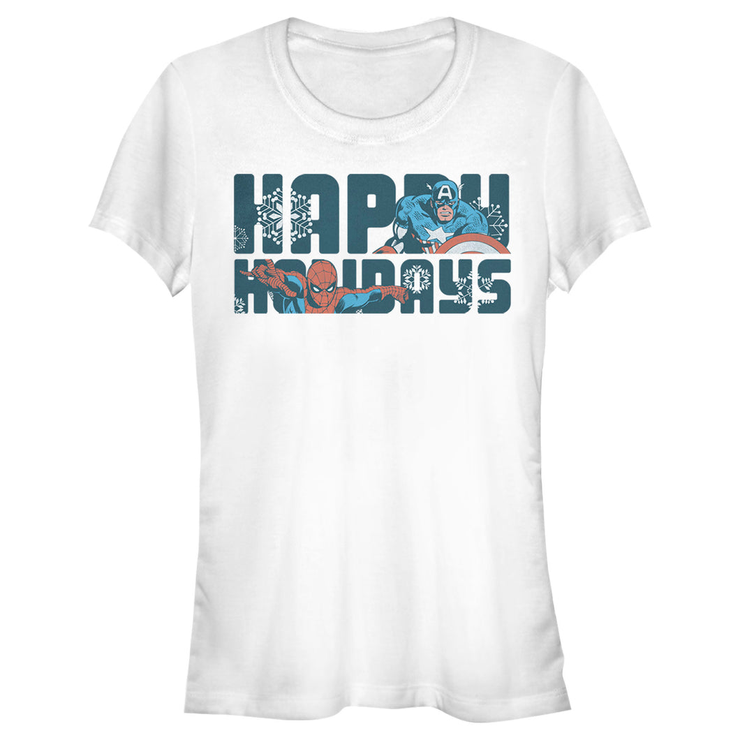 Junior's Marvel Happiest Of Holidays T-Shirt