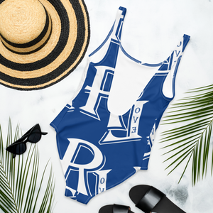 Revolution One-Piece Royal Blue Swimsuit w/White Logo