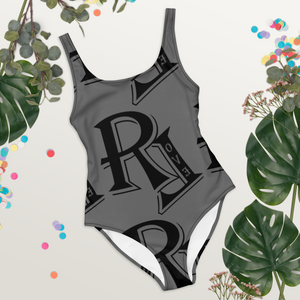 Revolution One-Piece Grey Swimsuit w/Black Logo