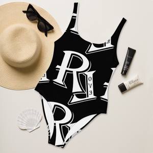 Revolution One-Piece Black Swimsuit w/White Logo