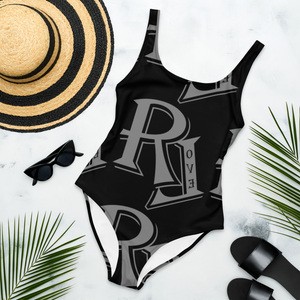 Revolution One-Piece Black Swimsuit w/Grey Logo
