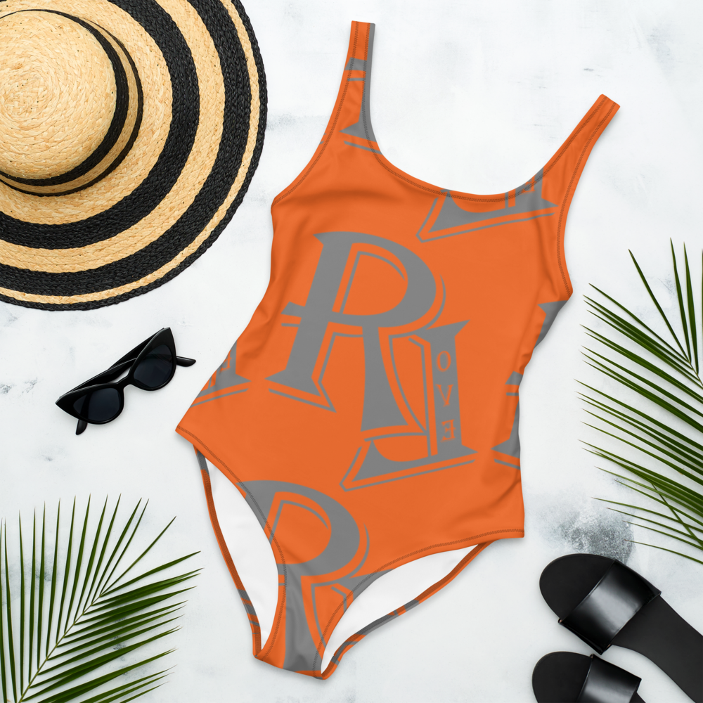 Revolution One-Piece Orange Swimsuit w/Grey Logo
