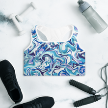 Load image into Gallery viewer, Blue Marble - Padded Sports Bra
