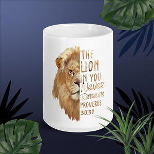 The Lion In You White glossy mug